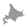 Hokkaido vector map isolated on white background