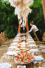 Rustic style Wedding or birthday table settings.