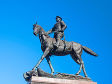 Equestrian Monument To Marshal Georgy Zhukov In Moscow