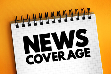 Poster - news coverage text on notepad, concept background