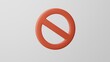 © Mikhail - Minimalism No Entry Sign, circle backslash emoji, banned symbol. On white background. 3d render