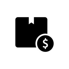 Sticker - Package with dollar sign icon