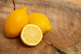 Fototapeta  - Ripe And Fresh Fruit, Yellow Lemon - Citrus Meyeri