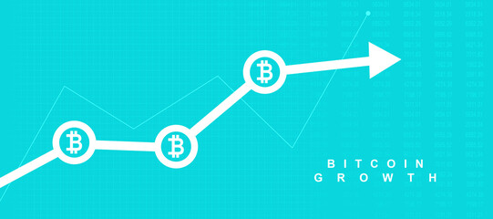 Poster - 2d rendering Stock market online business concept. business Graph  with bit coin
