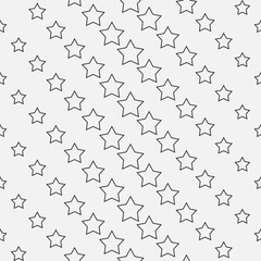 Poster - Forms of empty stars inside on a white background. A vector with simple stars, where there are large stars closer to the center, and small ones at the edges.