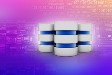 Poster - 3d rendering Database storage data base
