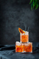 Canvas Print - Italian traditional cocktail Aperol Spritz with orange