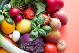 Fototapeta Kuchnia - kolorowe warzywa i owoce - zdrowa dieta i racjonalne odżywianie