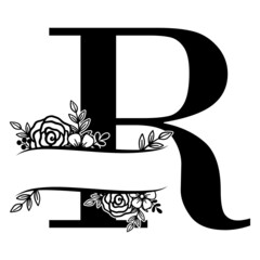 capital letter R alphabet nature letter flower monogram