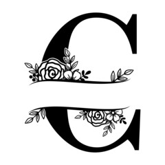 capital letter C alphabet nature letter flower monogram