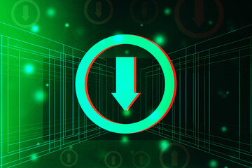 Poster - 2d rendering Downloading arrow icon
