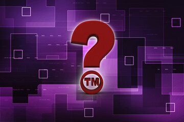 Poster - 3d rendering question mark with TM
