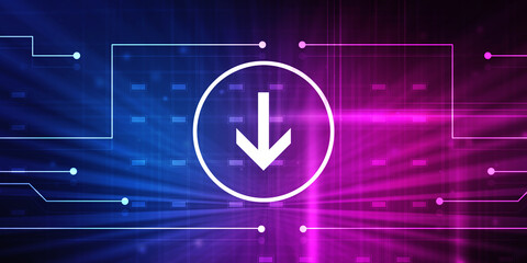 Poster - 2d rendering Downloading arrow icon