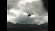 Black Widow Banking 1947 - A Northrop P-61 Black Widow Warplane Banks Left At Adak Airfield In The 1940s