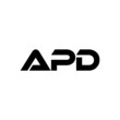 APD letter logo design with white background in illustrator, vector logo modern alphabet font overlap style. calligraphy designs for logo, Poster, Invitation, etc.