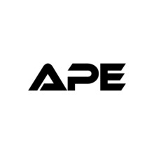 APE Letter Logo Design With White Background In Illustrator, Vector Logo Modern Alphabet Font Overlap Style. Calligraphy Designs For Logo, Poster, Invitation, Etc.