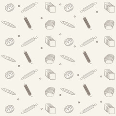 Poster - bakery products pattern