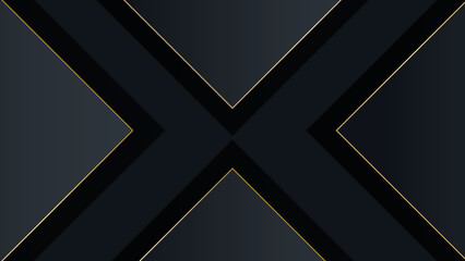 Modern abstract black gold background vector. Elegant concept design with golden line.