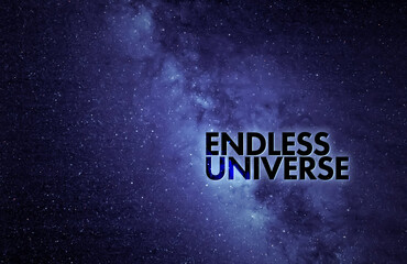 Wall Mural - a endless universe galaxy text title in outer space, far galaxy. elements of this image furnished by