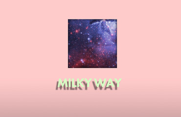 Wall Mural - simple abstract milky way galaxy title text, stars in outer space. elements of this image furnished 