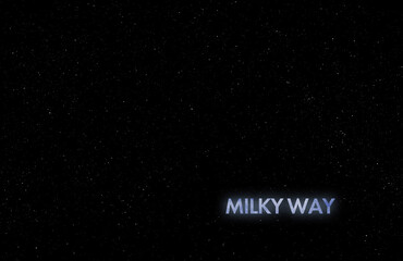 Wall Mural - simple abstract milky way galaxy title text, stars in outer space. elements of this image furnished 
