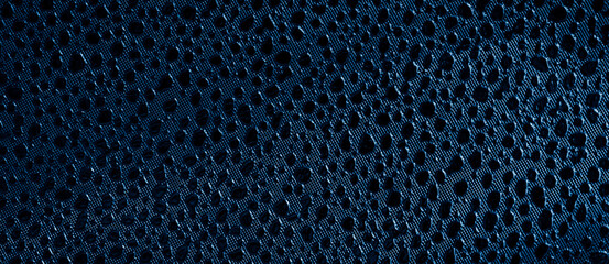 blue aluminum foil with visible details. background or texture