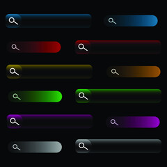 Poster - Colorful Gradient Search Bar Designs Collection. Modern Transparent Search Bar design vector