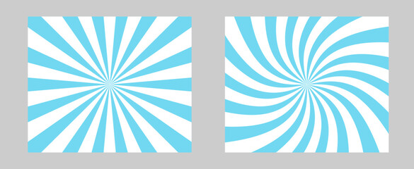 Aufkleber - Solar explosion Sun Burst Effect. Vector Sunburst wallpaper. Blue color burst set of 2 sun rays background. Circus background, abstract pattern with colorful rays, banner element for show, fair.