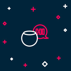 Poster - Line Voice assistant icon isolated on blue background. Voice control user interface smart speaker. Colorful outline concept. Vector
