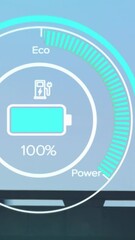 Wall Mural - animation of charge status data on electric vehicle interface