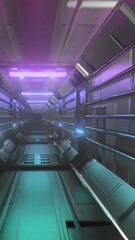 Wall Mural - animation of light spots over digital tunnel