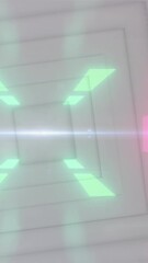 Wall Mural - animation of digital tunnel over white squares