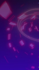 Wall Mural - animation of colourful spots over digital tunnel