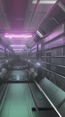 Wall Mural - animation of light spots over digital tunnel