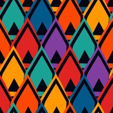 Paint Brush Seamless Pattern. Freehand Grunge Design Background. Scale, Triangle Motif Ornament. Trendy Handdrawn Geometric Print