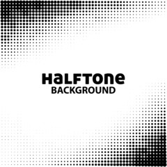 Poster - Simple black and white halftone background. Vector graphics