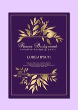Multipurpose Background Design Purple Wedding Flower Frame