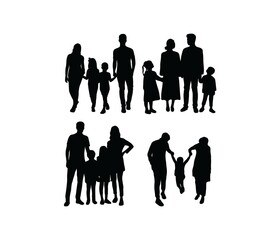 Happy Family Silhouettes, art vector design