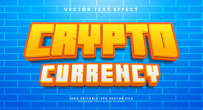 Crypto 3d editable text effect suitable for digital cryptocurrency theme.