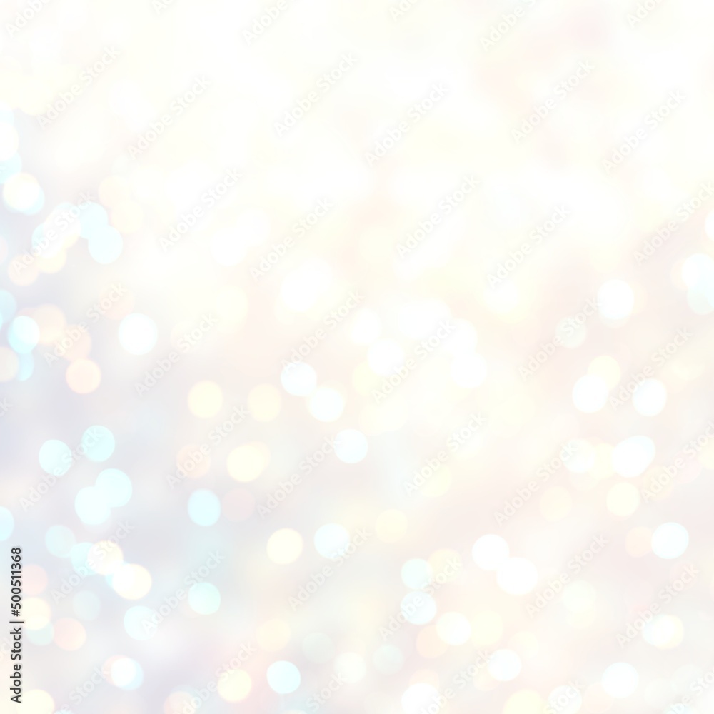 Winter holidays bokeh bright lights blur empty background. Airy pastel textured illustration for Christmas and New Year decor.