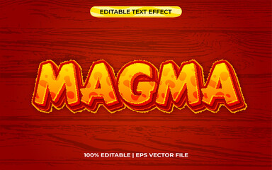 Poster - magma 3d text effect with hot flame theme. orange typography template for hot product