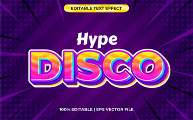Poster - disco 3d text effect with colorful theme. orange typography template for disco tittle