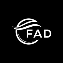 FAD Letter Logo Design On Black Background. FAD  Creative Initials Letter Logo Concept. FAD Letter Design.