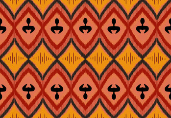 Wall Mural - art pattern ikat geometric repeating design indigenous costume typography seamless background abstract