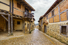 Wooden Arcades And Medieval Architecture In The Village Of Calatanazor, Soria, Spain.