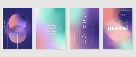 abstract gradient cover template. colorful poster in modern style with hologram, circle, bubbles, gr