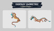 Isometric Dragon Fantasy game assets - Vector Illustration