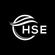 HSE letter logo design on black background. HSE  creative initials letter logo concept. HSE letter design.
