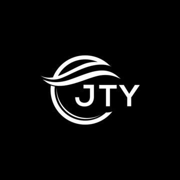 JTY letter logo design on black background. JTY creative initials letter logo concept. JTY letter design. 