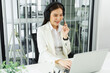 © snowing12 - Confidence woman concept, Businesswoman wear headset to consultant for team on video conference